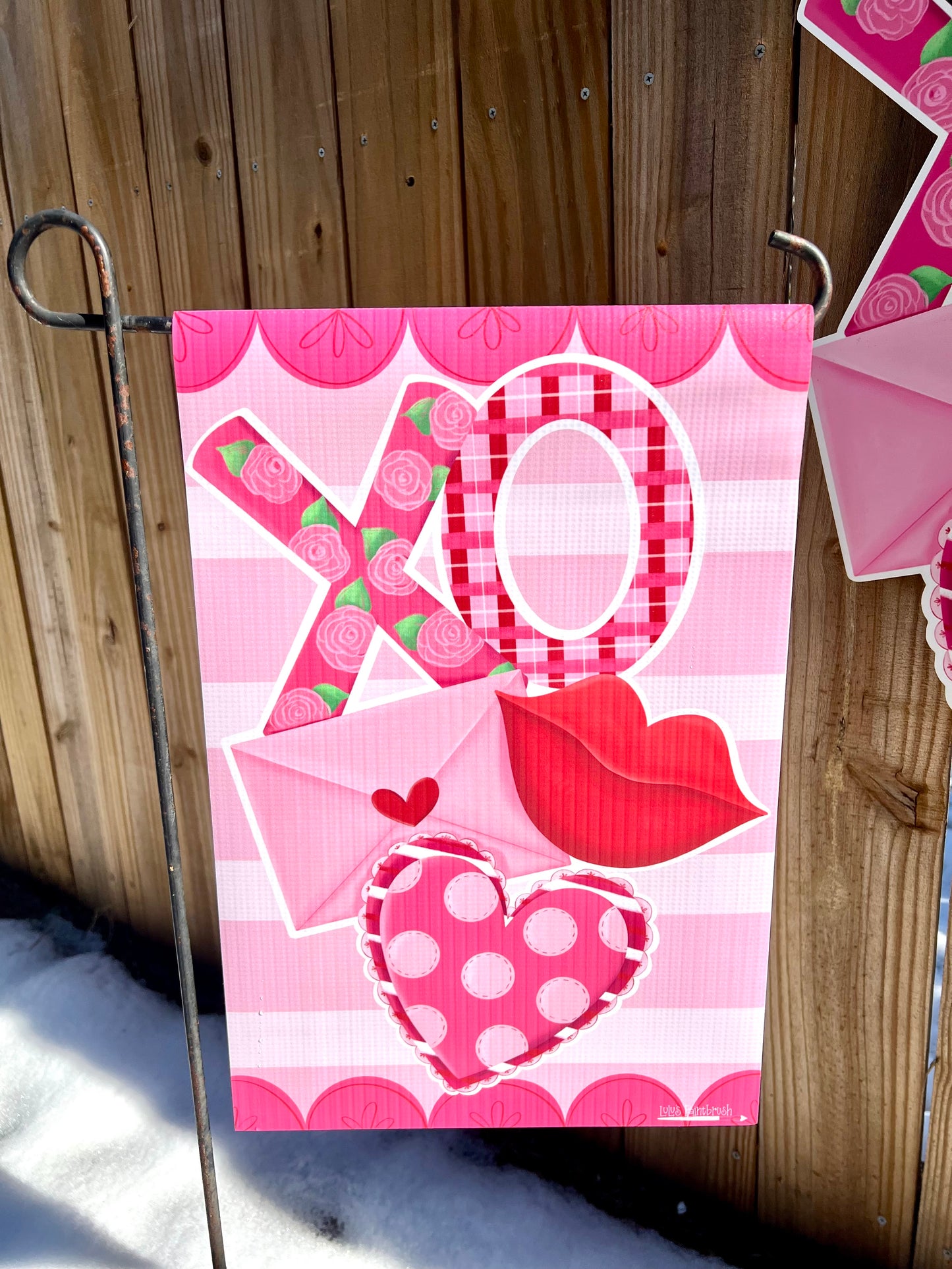XO Valentine Garden Flag